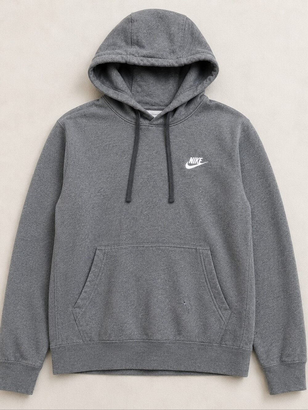 Nike Men's Small Gray Fleece Pullover Hoodie Embroidered Swoosh